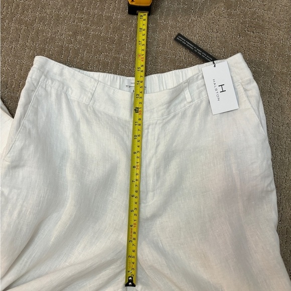 Halston Wide Leg Linen Pants White 100% Linen Women's Size Large - Picture 7 of 11